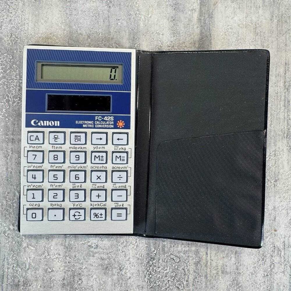 Canon Metric Conversion Electronic Calculator FC-42S Solar Power TESTED
